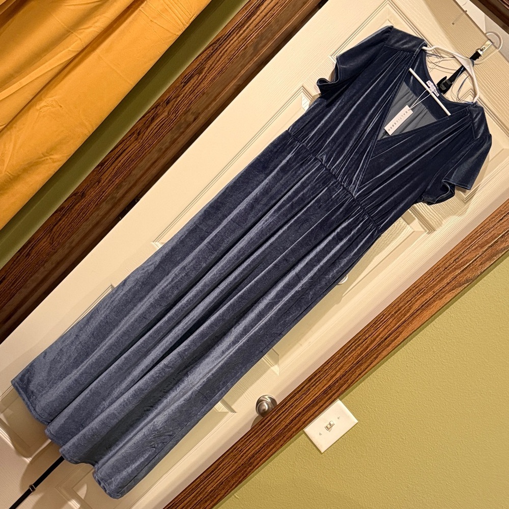 Baltic Born Navy Velvet Maxi Dress